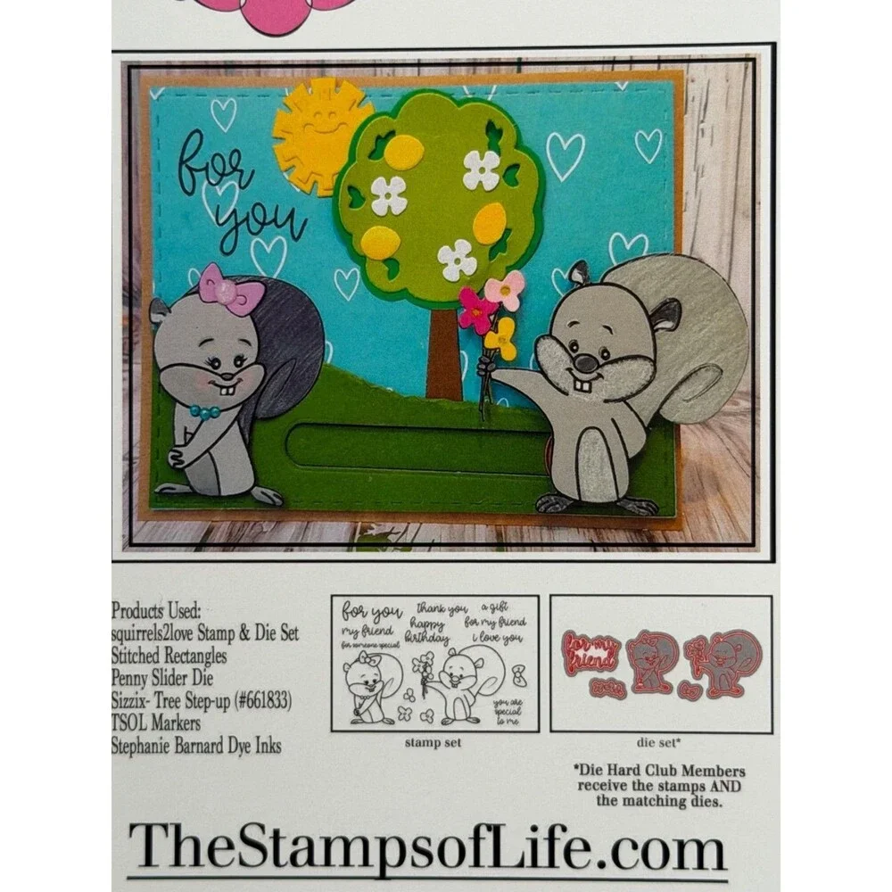 The Stamps Of Life Squirrels2Love Clear Stamp & Die Set - Cute Squirrel Designs